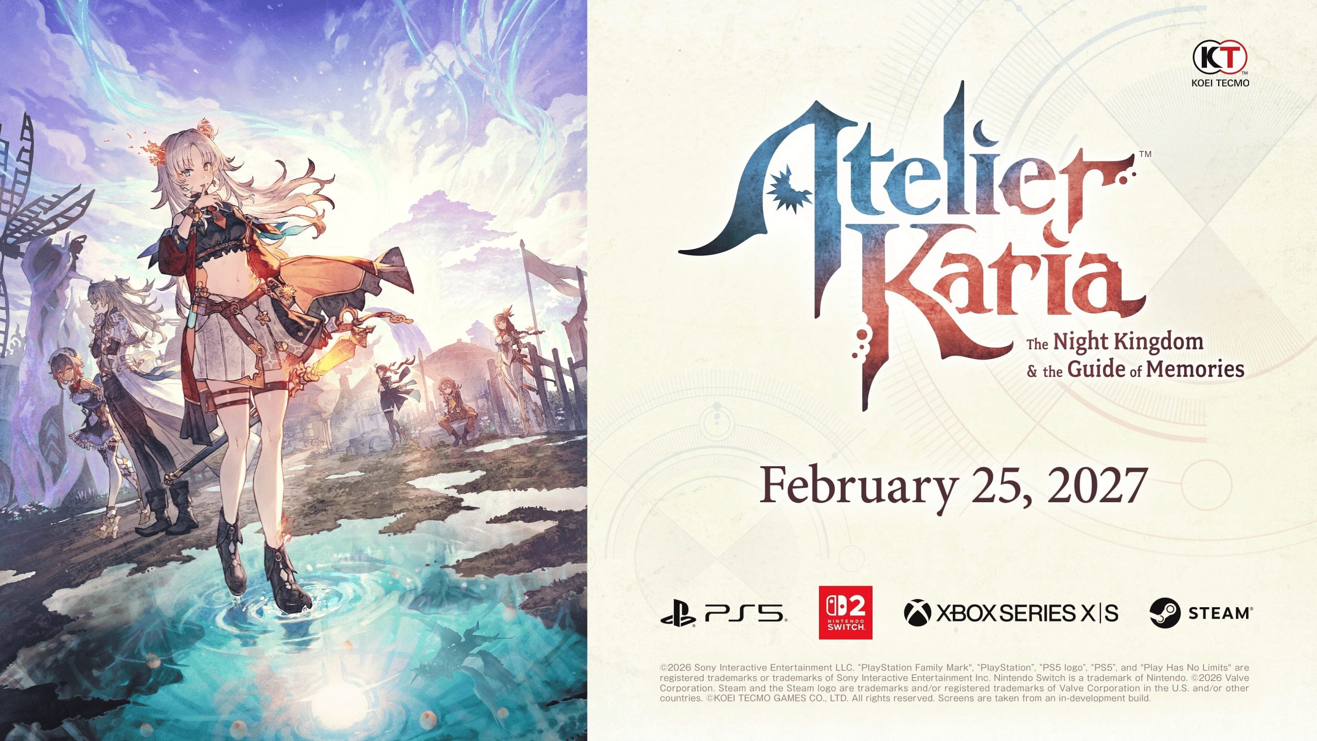 Atelier Karia: The Night Kingdom & the Guide of Memories launches February 25, 2027
